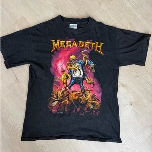 *RARE Vintage Black Mega Deth Band Tee - Men